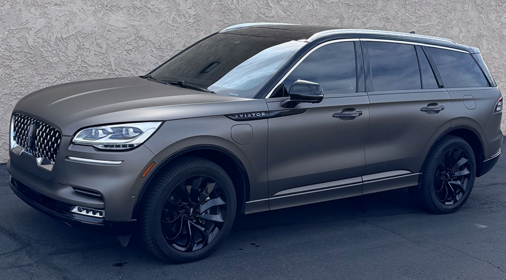 Luxury SUV showcasing a premium automotive vinyl wrap finish
